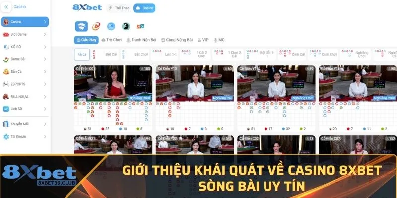 Giới thiệu khái quát về Casino 8XBET sòng bài uy tín