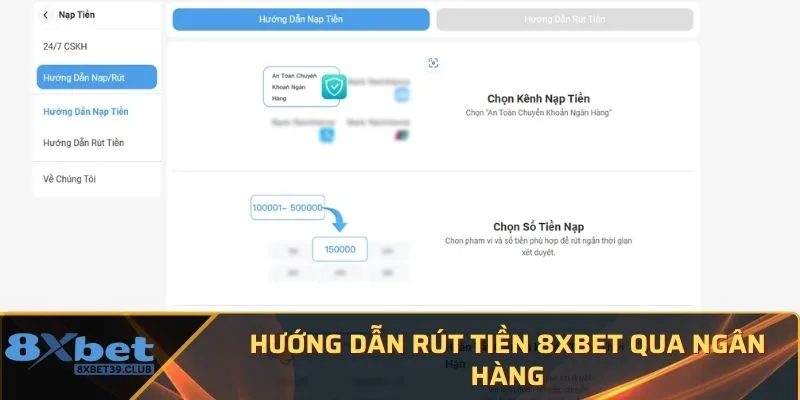 Rút tiền 8XBET qua ngân hàng