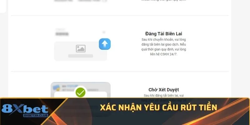 Xác nhận yêu cầu rút tiền